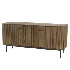 Macabane Buffet 3 Portes Acacia Pieds Métal GINO Sale
