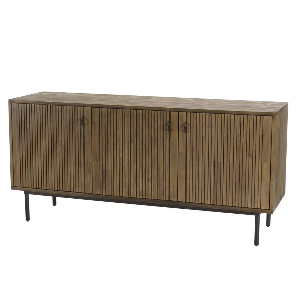 Macabane Buffet 3 Portes Acacia Pieds Métal GINO Sale