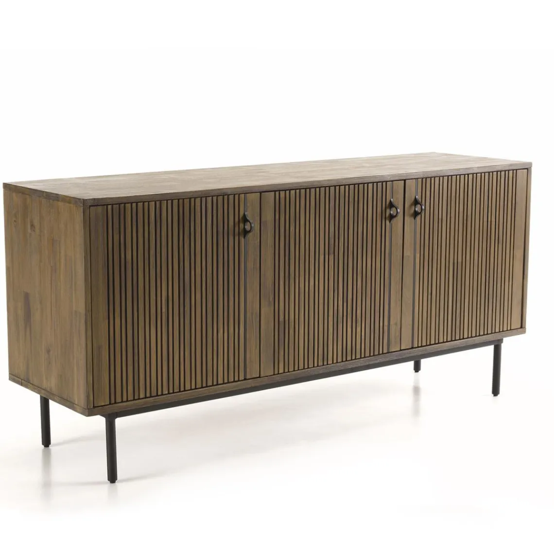 Macabane Buffet 3 Portes Acacia Pieds Métal GINO Sale