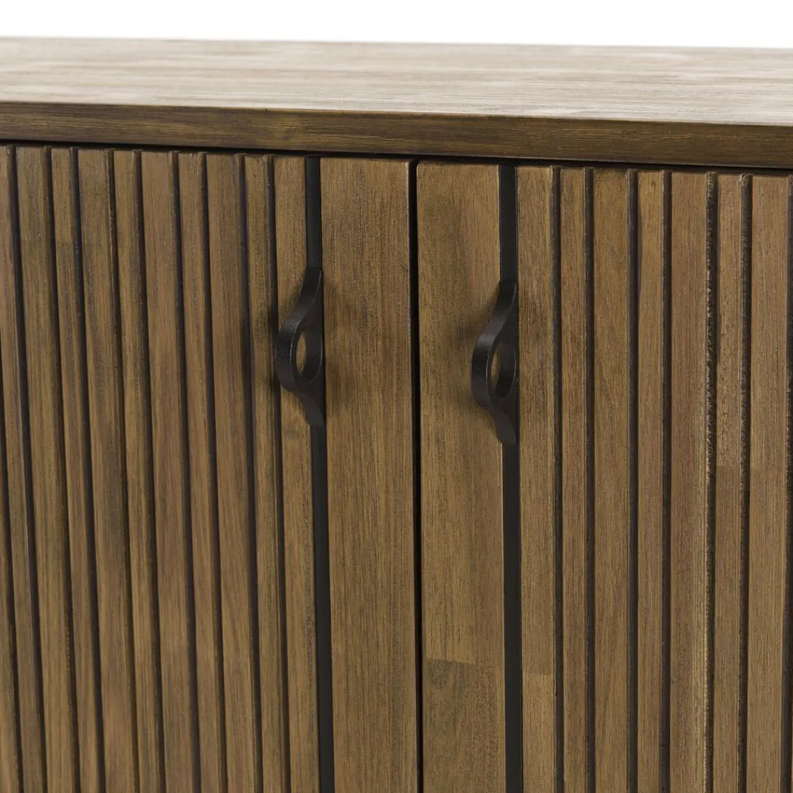 Macabane Buffet 3 Portes Acacia Pieds Métal GINO Sale