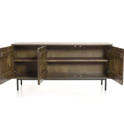 Macabane Buffet 3 Portes Acacia Pieds Métal GINO Sale