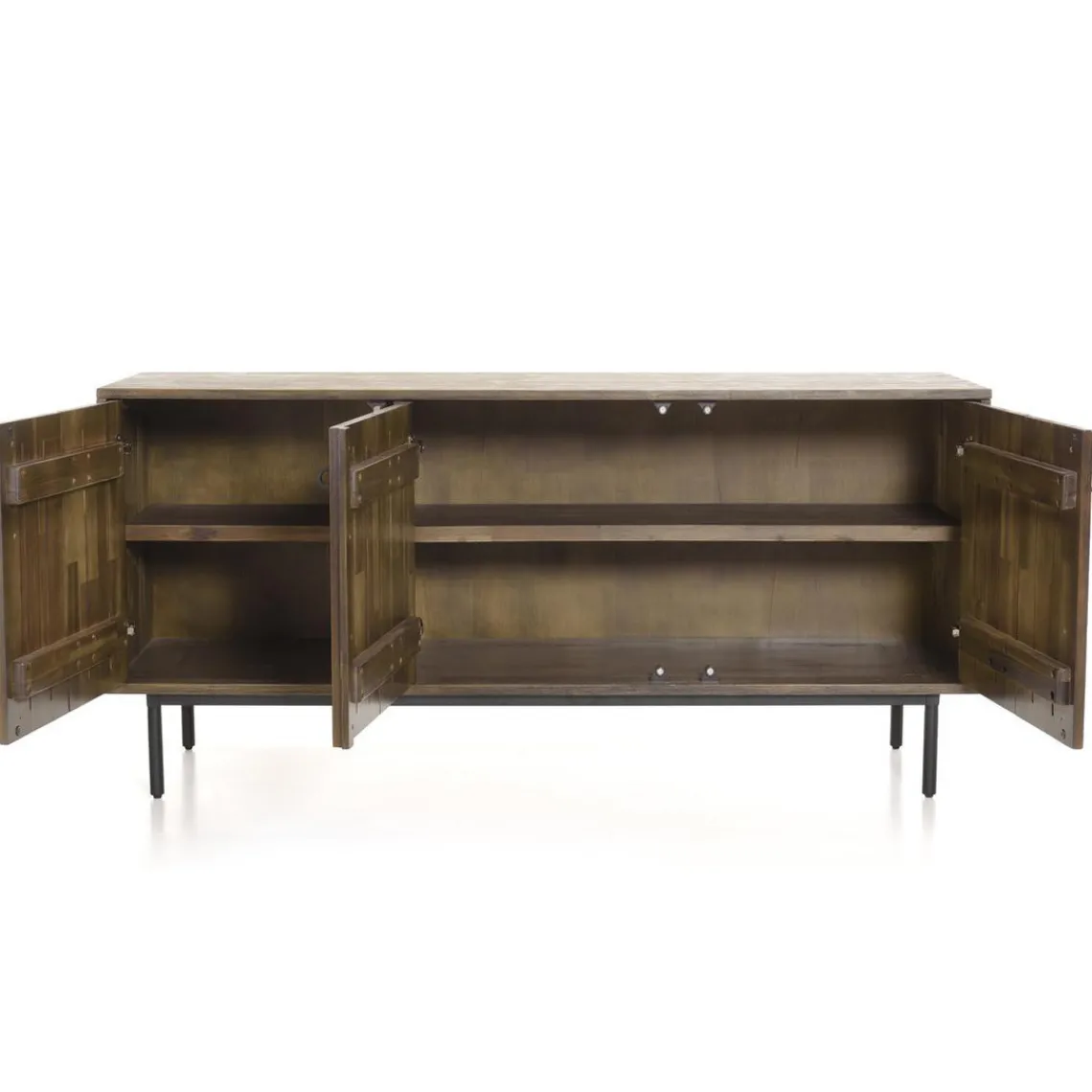 Macabane Buffet 3 Portes Acacia Pieds Métal GINO Sale