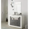3S. x Home Buffet 2 portes battantes URBINO blanc laqué et oxyde Sale