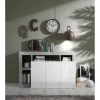 3S. x Home Buffet 3 portes blanc lacqué brillant béton Hot