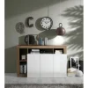 3S. x Home Buffet 3 portes blanc lacqué brillant bois mercure Online
