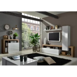 3S. x Home Buffet 2 portes blanc lacqué brillant Clearance