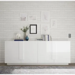 3S. x Home Buffet 4 portes blanc laqué brilliant Online