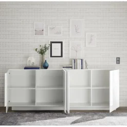3S. x Home Buffet 4 portes blanc laqué brilliant Online