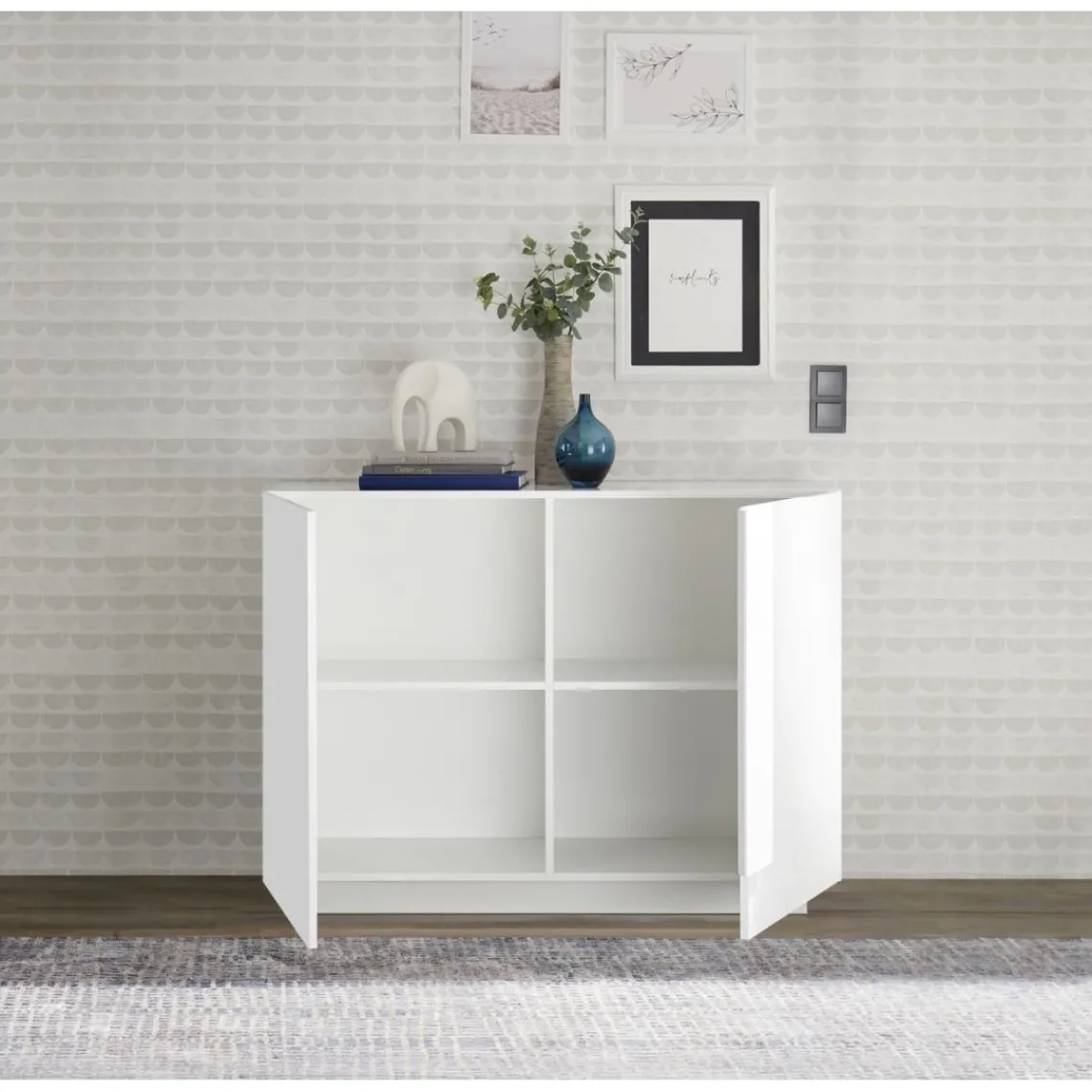 3S. x Home Buffet 2 portes blanc laqué brilliant Outlet