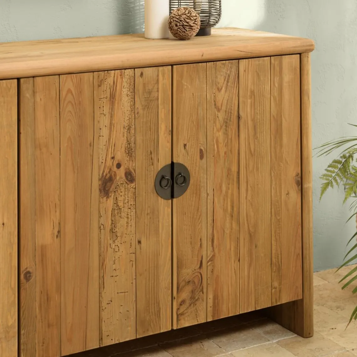Macabane Buffet 4 portes bois pin recyclé SANDY New