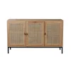 Calicosy Buffet 3 Portes Cannage Rotin en bois Beige Clearance
