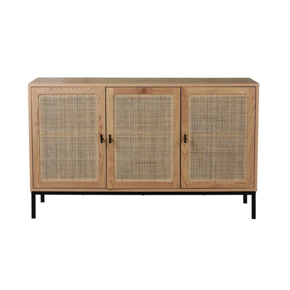 Calicosy Buffet 3 Portes Cannage Rotin en bois Beige Clearance