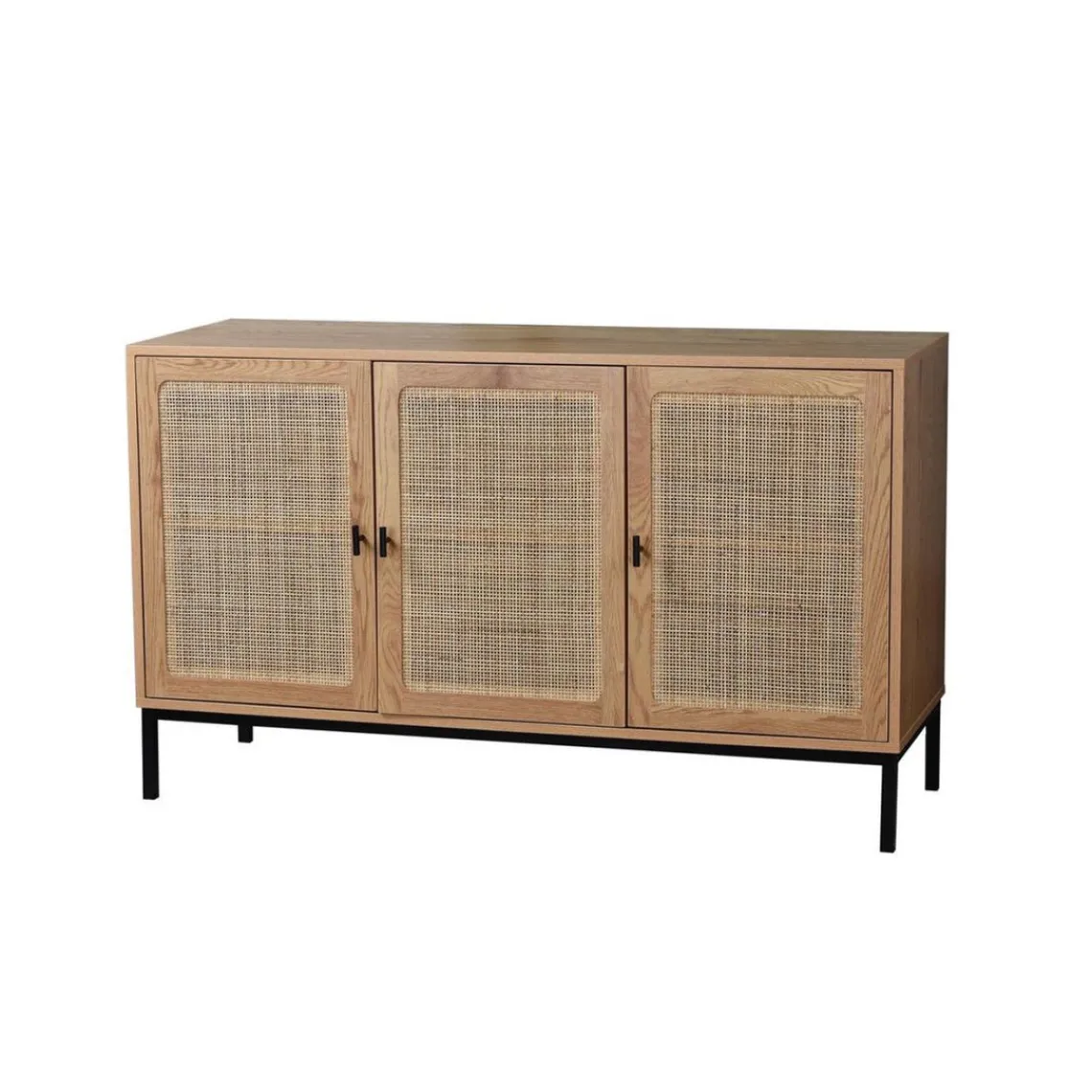 Calicosy Buffet 3 Portes Cannage Rotin en bois Beige Clearance