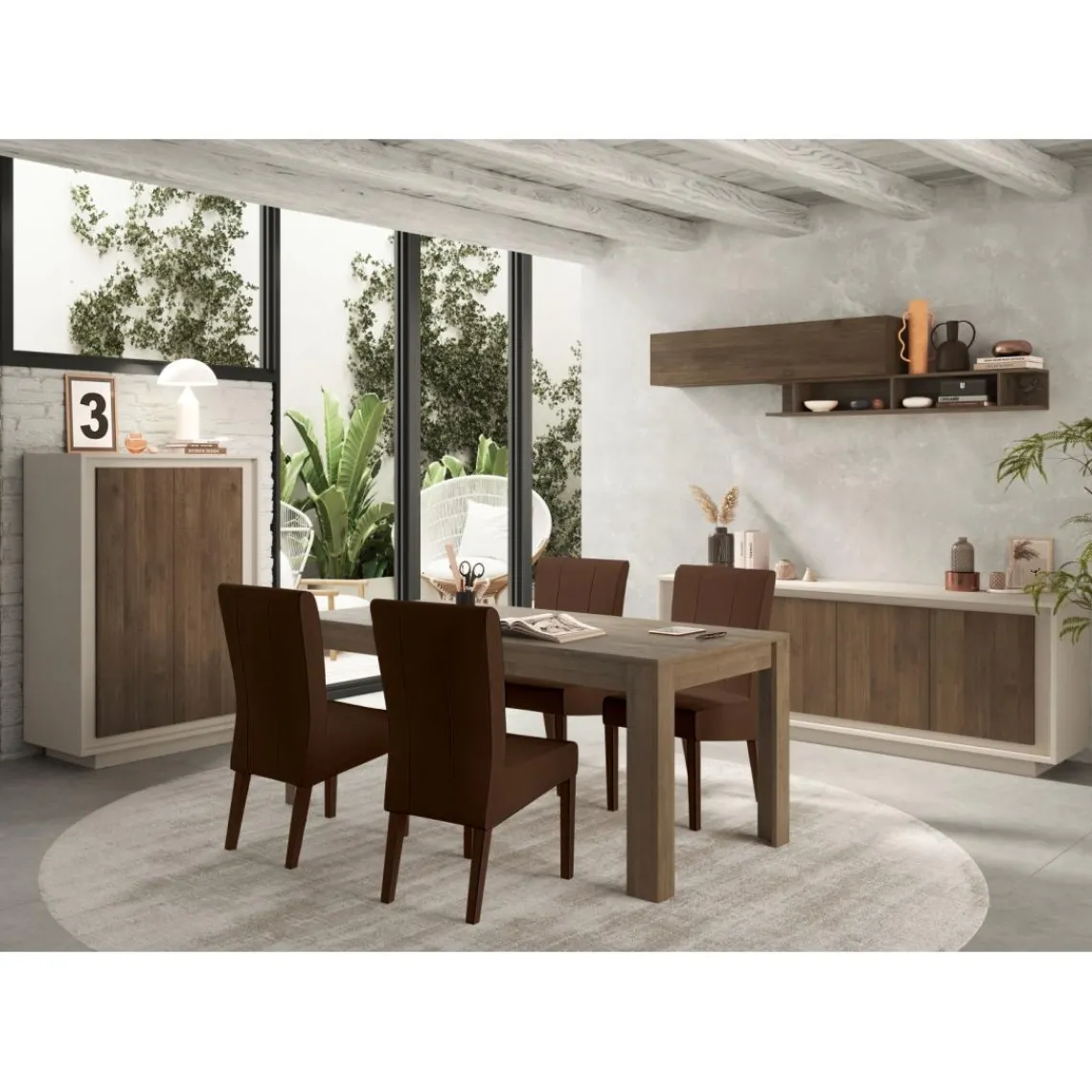 3S. x Home Buffet 4 portes cashmere panneaux de particules Outlet