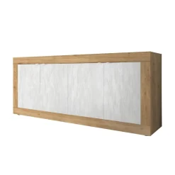 3S. x Home Buffet 4 portes chene cadiz blanche Best