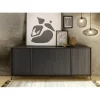 3S. x Home Buffet 4 portes chene gris foncé Best