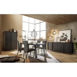 3S. x Home Buffet 4 portes chene gris foncé Best