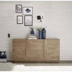 3S. x Home Buffet 3 portes chene mercure beige New