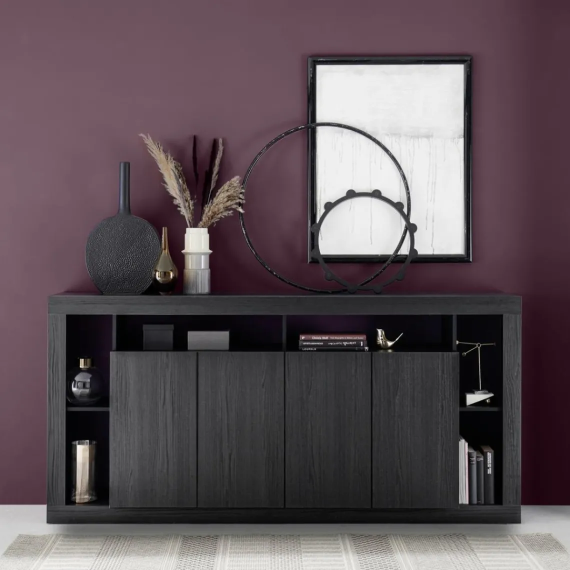 3S. x Home Buffet 4 portes chene noir Hot