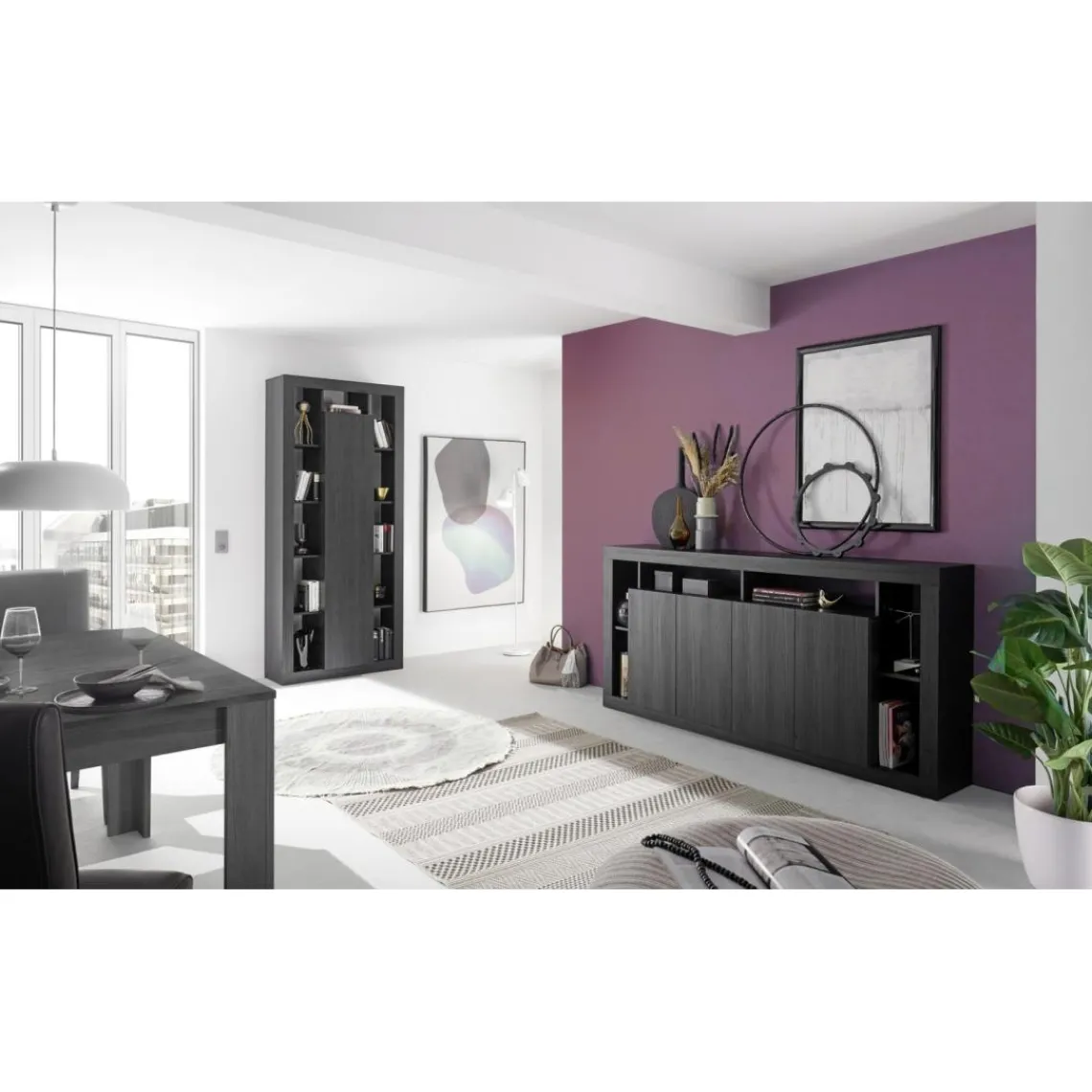 3S. x Home Buffet 4 portes chene noir Hot