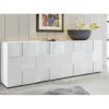 3S. x Home Buffet 4 portes en bois DAMA laqué blanc brillant Best
