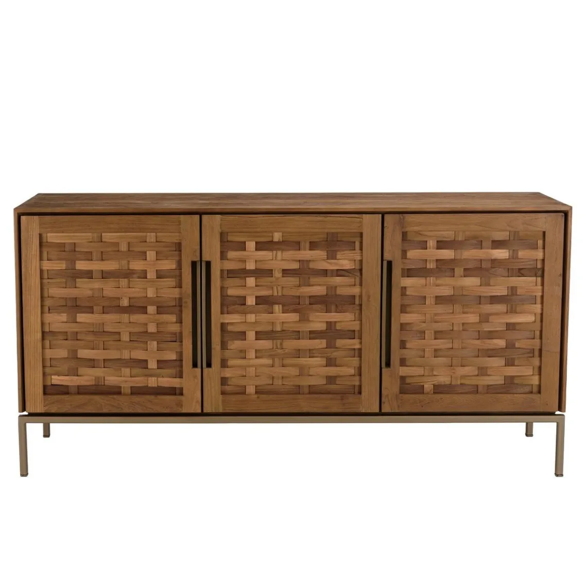 Macabane Buffet 3 portes en bois de teck recyclé New