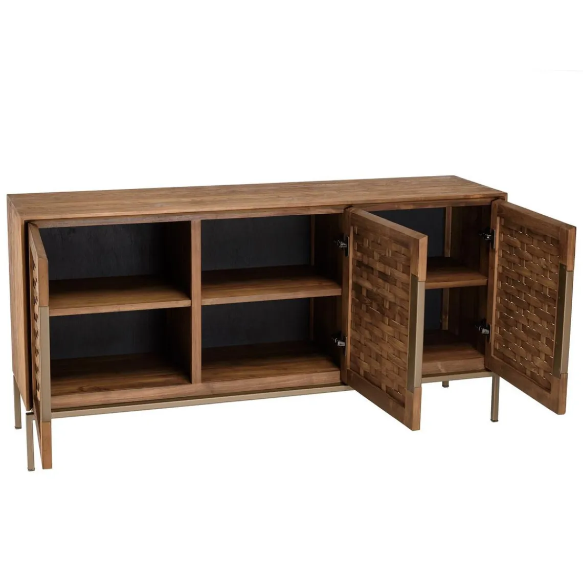Macabane Buffet 3 portes en bois de teck recyclé New