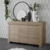 3S. x Home Buffet 3 portes en bois FIRENZE décor chene Discount
