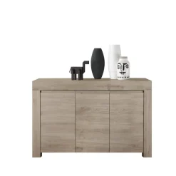3S. x Home Buffet 3 portes en bois FIRENZE décor chene Discount