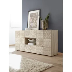 3S. x Home Buffet 2 portes et 2 tiroirs MIRO décor chêne Online