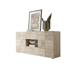 3S. x Home Buffet 2 portes et 2 tiroirs MIRO décor chêne Online