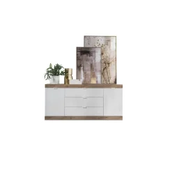 3S. x Home Buffet 2 portes et 3 tiroirs chene blanc New