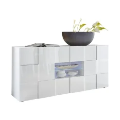 3S. x Home Buffet 2 portes et 2 tiroirs DAMA laqué blanc brillant Hot