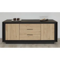 3S. x Home Buffet 2 portes et 3 tiroirs Lava chene Best