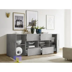 3S. x Home Buffet 2 portes et 4 tiroirs DAMA décor beton Online