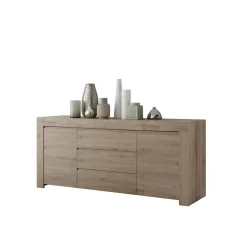 3S. x Home Buffet 2 portes et 3 tiroirs en bois FIRENZE décor chene Best