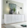 3S. x Home Buffet 4 portes et 3 tiroirs ICE laqué blanc brillant Online