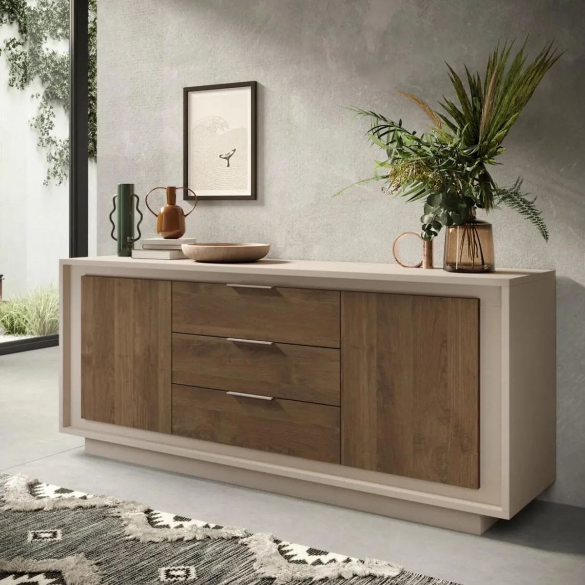 3S. x Home Buffet 2 portes et 3 tiroirs cashmere Sale