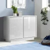 3S. x Home Buffet 2 portes ICE laqué blanc brillant Discount
