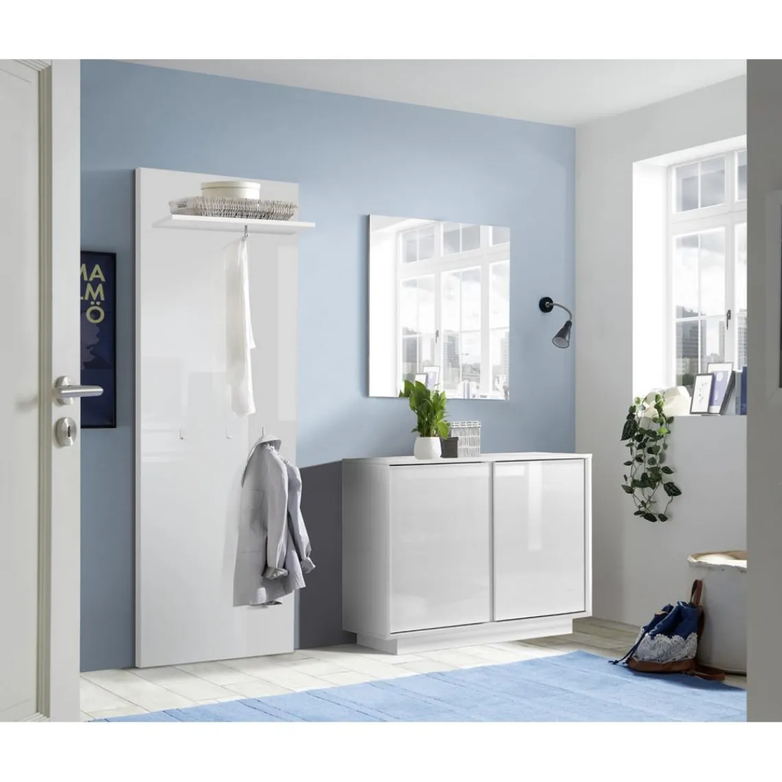 3S. x Home Buffet 2 portes ICE laqué blanc brillant Discount
