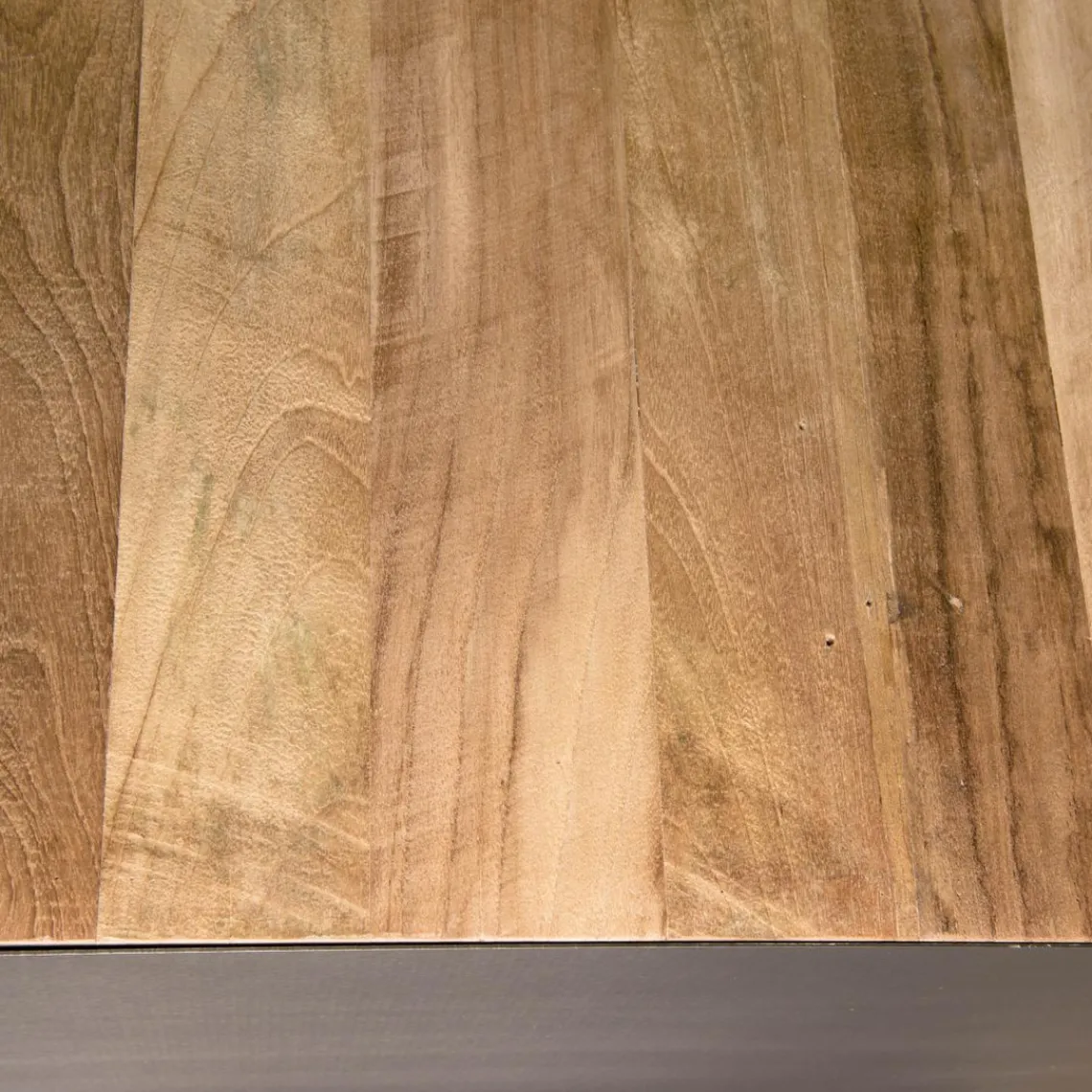 Macabane Buffet 3 Portes MADISON Bois Teck Recyclé Métal Et Pieds Métal