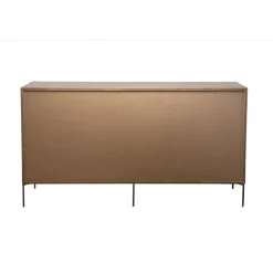 Macabane Buffet 3 Portes MADISON Bois Teck Recyclé Métal Et Pieds Métal