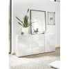 3S. x Home Buffet 3 portes MIRO laqué blanc brillant Discount