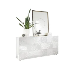 3S. x Home Buffet 3 portes MIRO laqué blanc brillant Discount