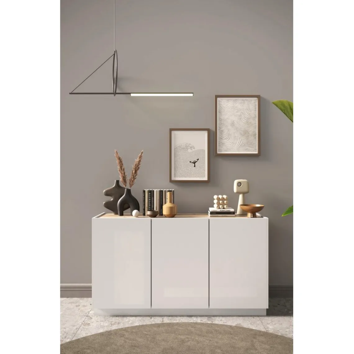 3S. x Home Buffet 3 portes panneaux de particules Best