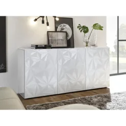 3S. x Home Buffet 3 portes PRISMA laqué blanc brillant Outlet