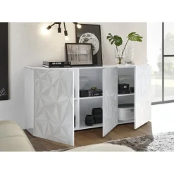 3S. x Home Buffet 3 portes PRISMA laqué blanc brillant Outlet