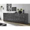 3S. x Home Buffet 4 portes PRISMA laqué anthracite brillant Best