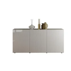 3S. x Home Buffet 3 portes RIO blanc laqué brillant Outlet