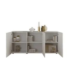 3S. x Home Buffet 3 portes RIO blanc laqué brillant Outlet